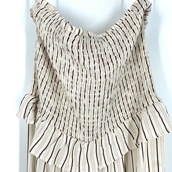 LOFT Cream and Black Striped Jumpsuit - Picture 7 of 8